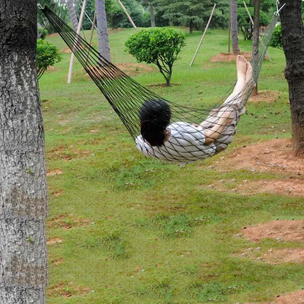 

Nylon Hammock Hanging Mesh Sleeping Bed Swing Outdoor Travel Camping Army Green / Red / Grass Green / Blue