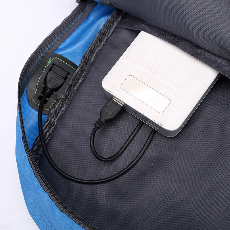 Новейший вместительный складной рюкзак с внешним USB интерфейсом уличная сумка