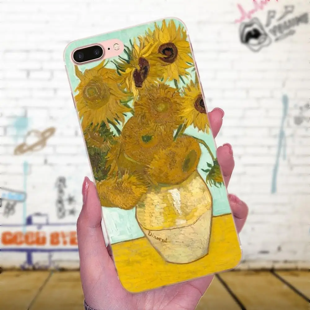 Ван Гог Подсолнухи Картина маслом ТПУ защитный для Galaxy A3 A5 A7 On5 On7 2015 2016 2017 Grand Alpha G850