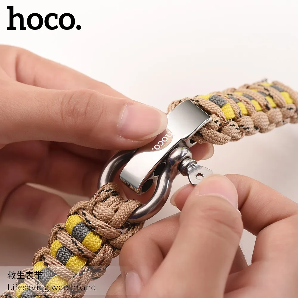 Ремешок HOCO для наручных часов Apple Watch нейлоновый браслет выживания на открытом