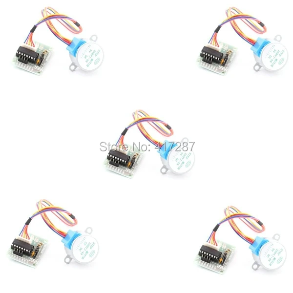 5 шт./лот Шестеренчатый шаговый двигатель 28BYJ 48 DC 5V + ULN2003 плата модуля тестирования