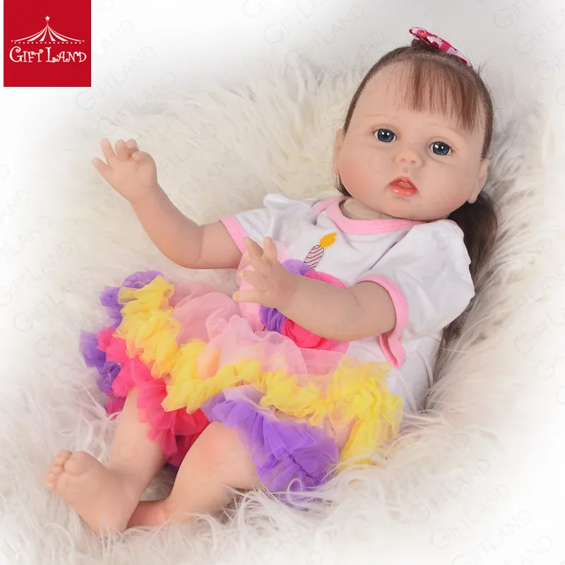 Reborn Baby Doll Bb мини кукла для малышей с радужной юбкой маленькая девочка большими
