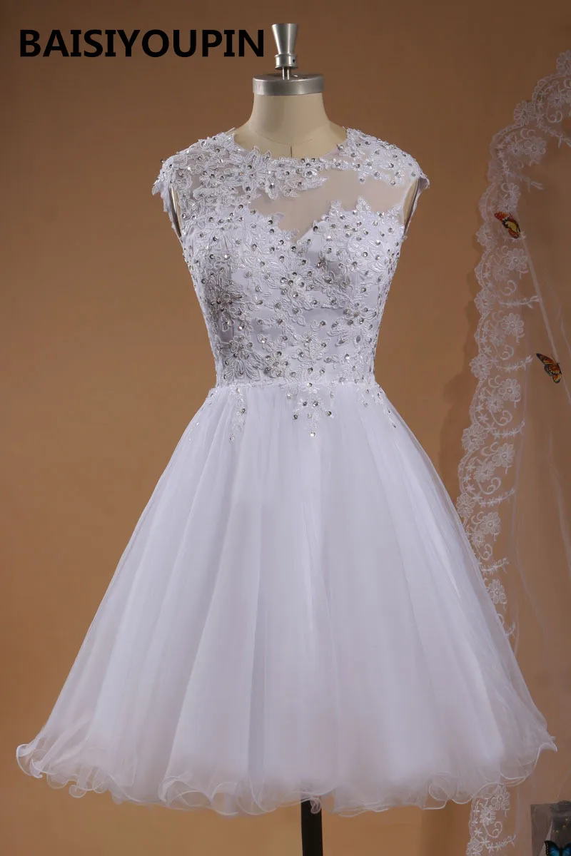 Платье для выпускного вечера Vestidos De Festa Vestido Formatura Curto 2020 белое Тюлевое короткое