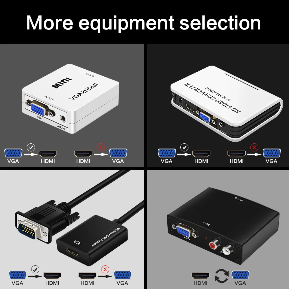Высококачественный мини адаптер VGA HDMI конвертер VGA2HDMI цифровой аналоговый HD 1080p