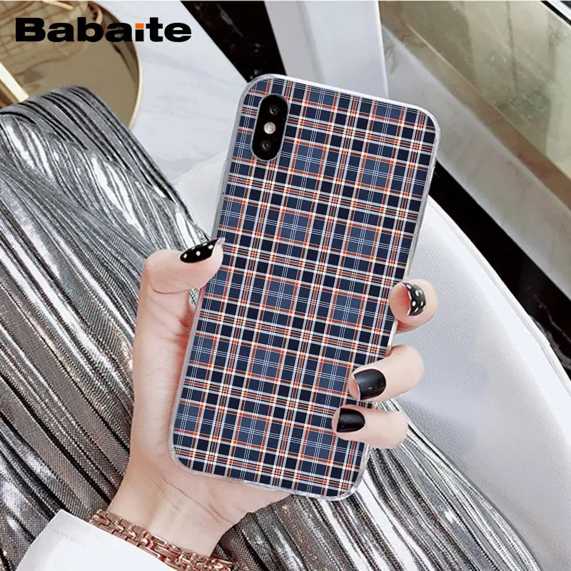 Babaite клетчатый чехол для телефона Apple iPhone 8 7 6 6S Plus X XS MAX 5 5S SE XR Чехол для мобильного телефона s