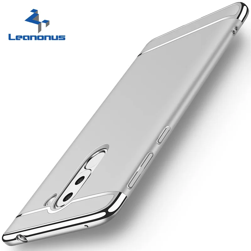 LEANONUS 3 in 1 Combo Case for Huawei GR5 2017 Slim Hard PC Plating Frame Cell Phone For Honor 6X Luxury Armor Cover Shell |