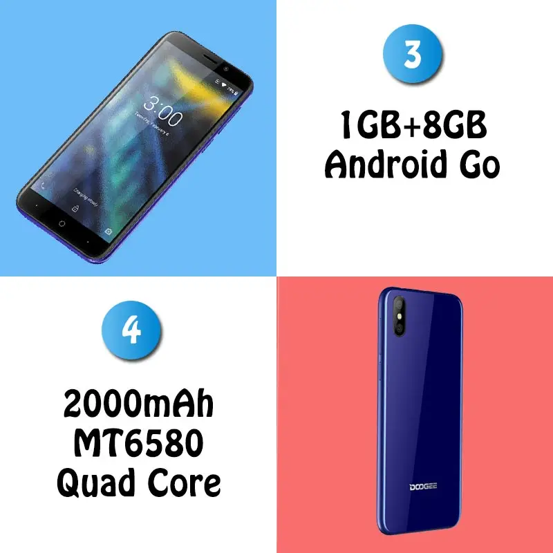DOOGEE X50 мобильный телефон Android 8 1 5 0 &quot18:9 четырехъядерный процессор MTK6580M ГБ ОЗУ Гб