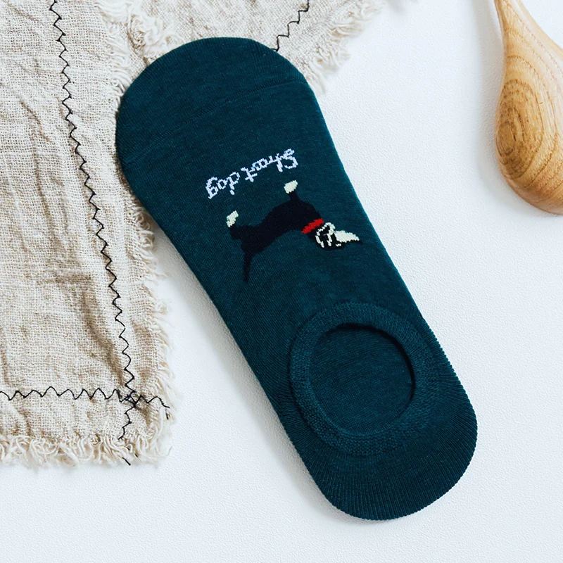Мужские хлопковые короткие летние носки, calcetines invisibles hombre meias coloridas coolmax antideslizante, мужские Модные уличные носки, 5 пар - Цвет: Зеленый