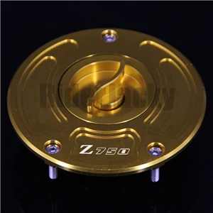 Golden CNC алюминий Keyless аксессуары для мотоциклов Топливный бак газа кепки крышка Kawasaki Z750 Z 750 2003-2006 2004 2005 - Цвет: Golden
