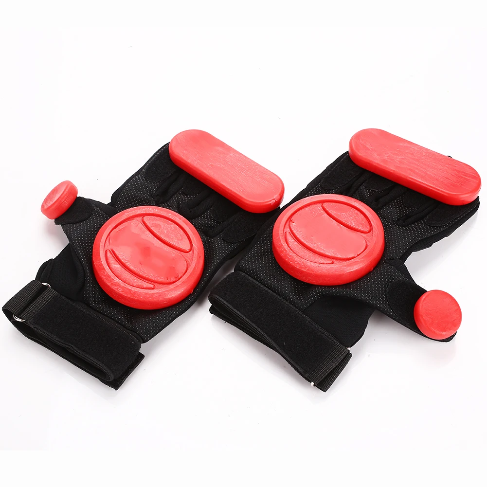 Слайдер Перчатки Скейтборд Палм блок горные Лонгборд перчатки 3 POM черный красный