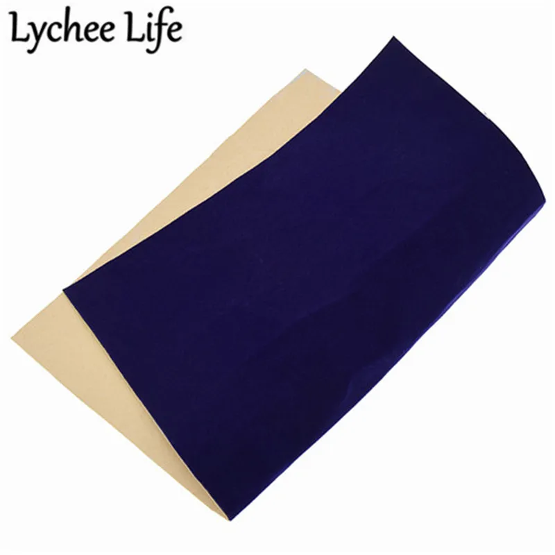 Lychee Life A4 клейкая бархатная ткань 29x21 см цветная Флокированная Ткань DIY ручной работы швейная одежда аксессуары поставки