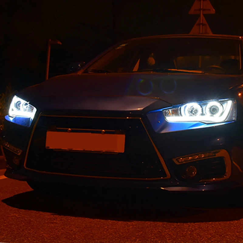 Hlxg 2 шт. автомобильный Стайлинг для Mitsubishi Lancer фары в сборе ксеноновые