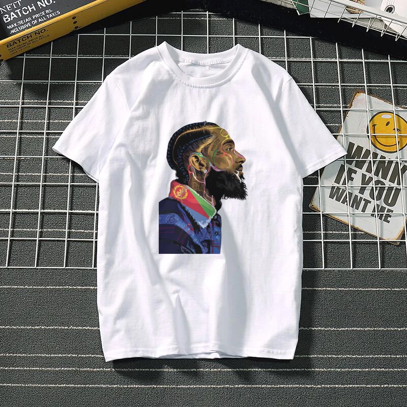 Мужская футболка с принтом The Great Nipsey, белая футболка в стиле хип-хоп, Harajuku, уличная одежда, рэпер Lil Peep Nipsey Hussle, мужская одежда
