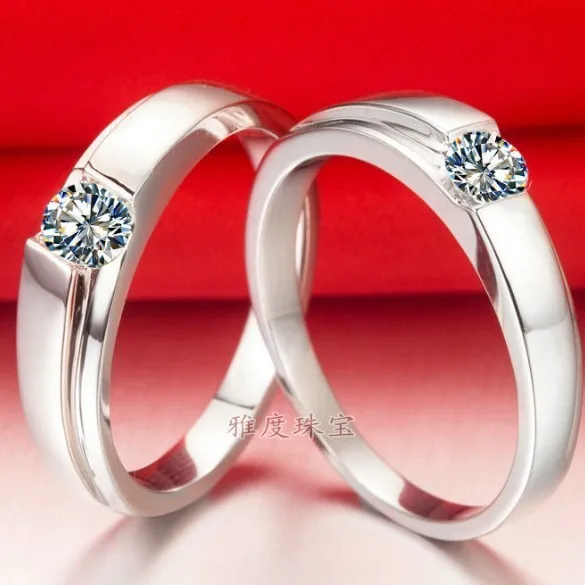 0.5Ct синтетические бриллианты кольца для возлюбленной свадьбы обручальные пар