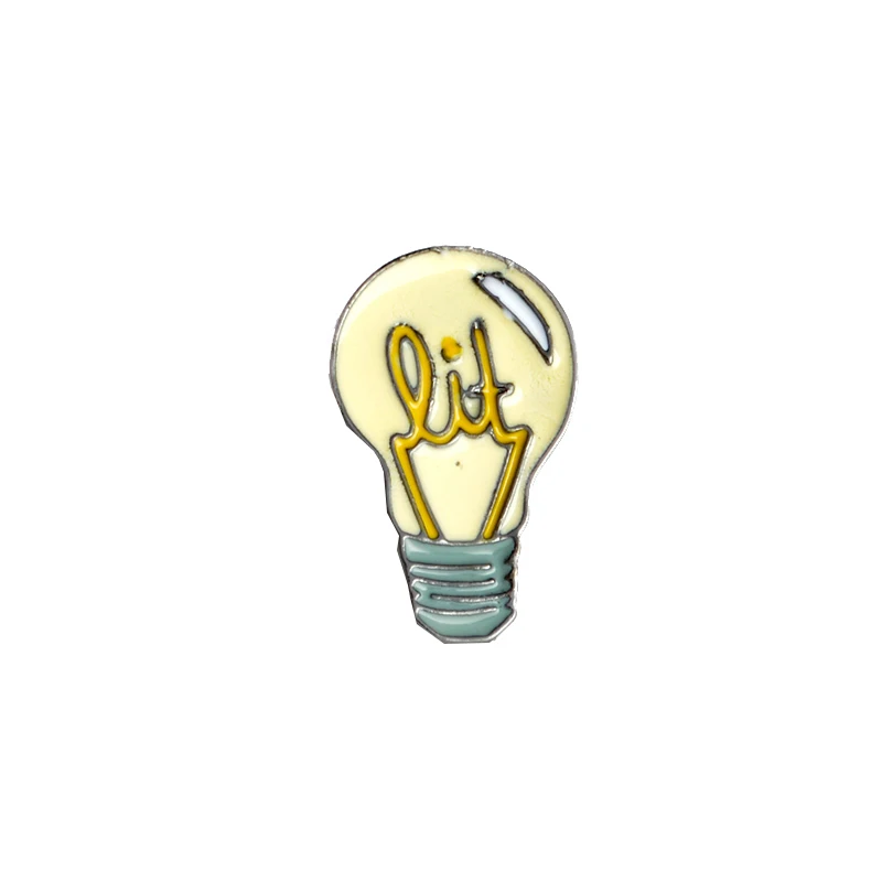 light bulb Волшебная наука эмаль контактный светильник лампа без идеи химический стакан значок нагрудный знак брошь джинсовая рубашка сумка мультфильм ювелирные изделия подарок - Окраска металла: light bulb