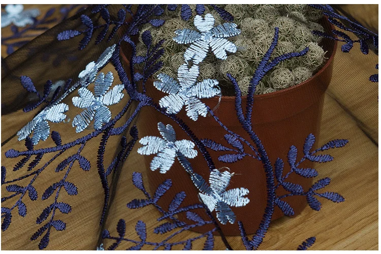 Ткань сетчатая кружевная LASUI 2018 с цветочной вышивкой для платья X0351 1 ярд/1 лот 3