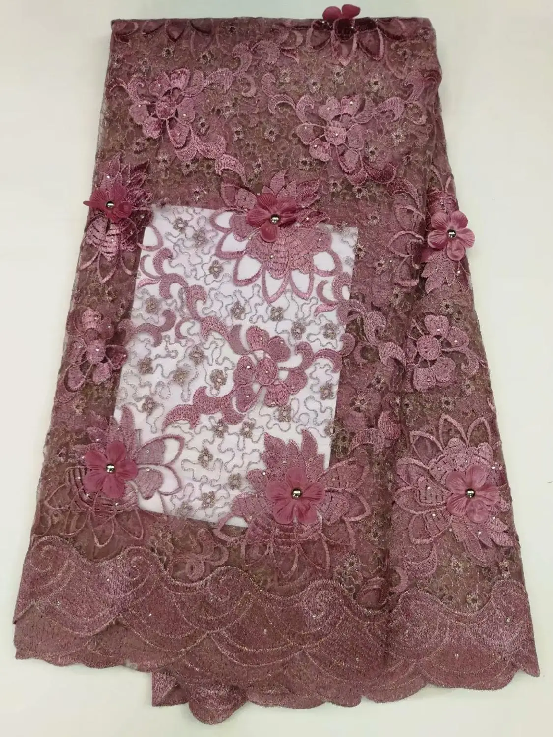 African lace fabric quality 2019 French 3-D Nigerian gauze embroidery on the rock side of Dubai | Дом и сад