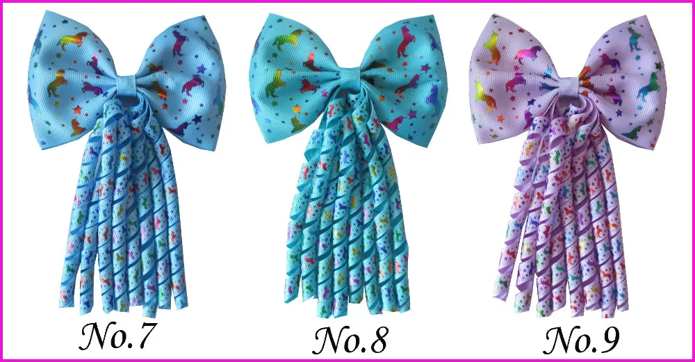 20 благословение 4 5 &quotбантом коркер резинка для хвоста Hairbow Единорог Русалка