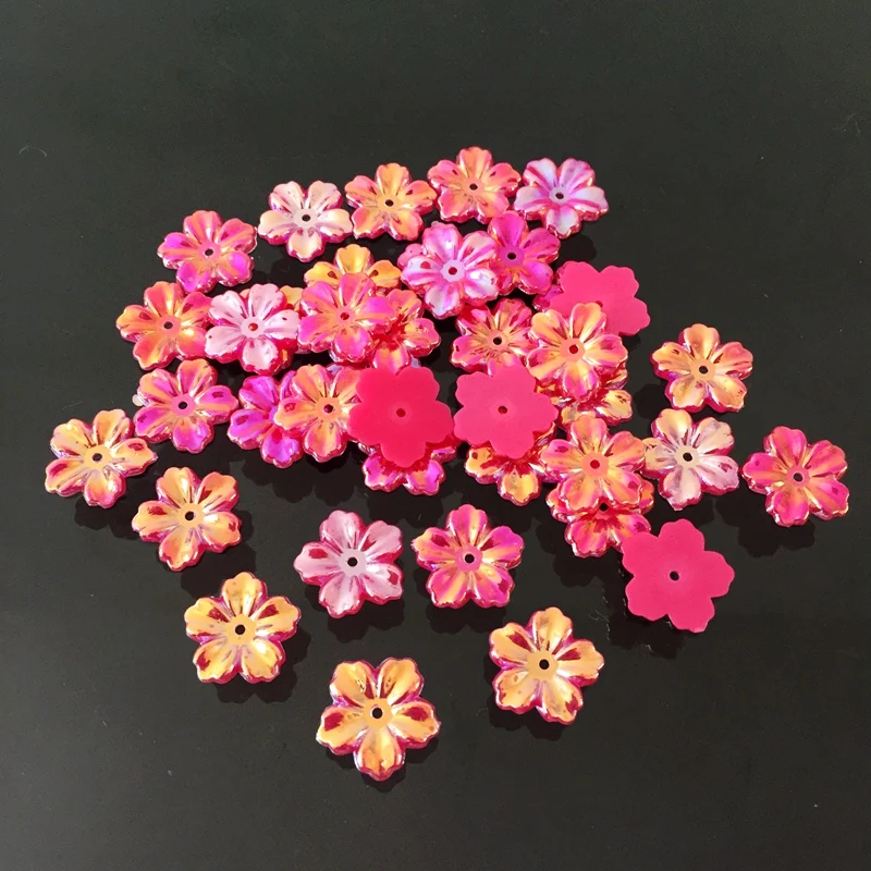 

480pcs12 mm Flat-back AB flower rhinestone wedding decoration A091