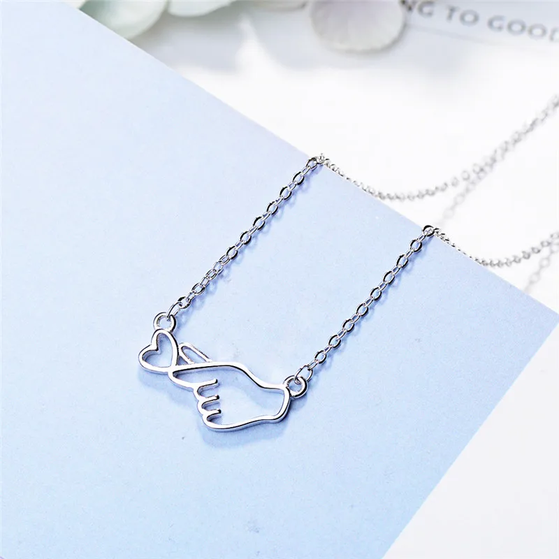 LUKENI Trendy Give You My Heart Pendants Neckelace For Women Jewelry Fashion 925 Sterling Silver Necklace Girl Lovers Christmas | Украшения