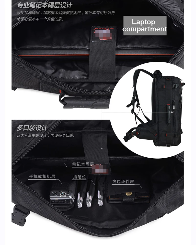 Мужской многофункциональный рюкзак для ноутбука 17 дюймов 35 л|outdoor bag|multifunction