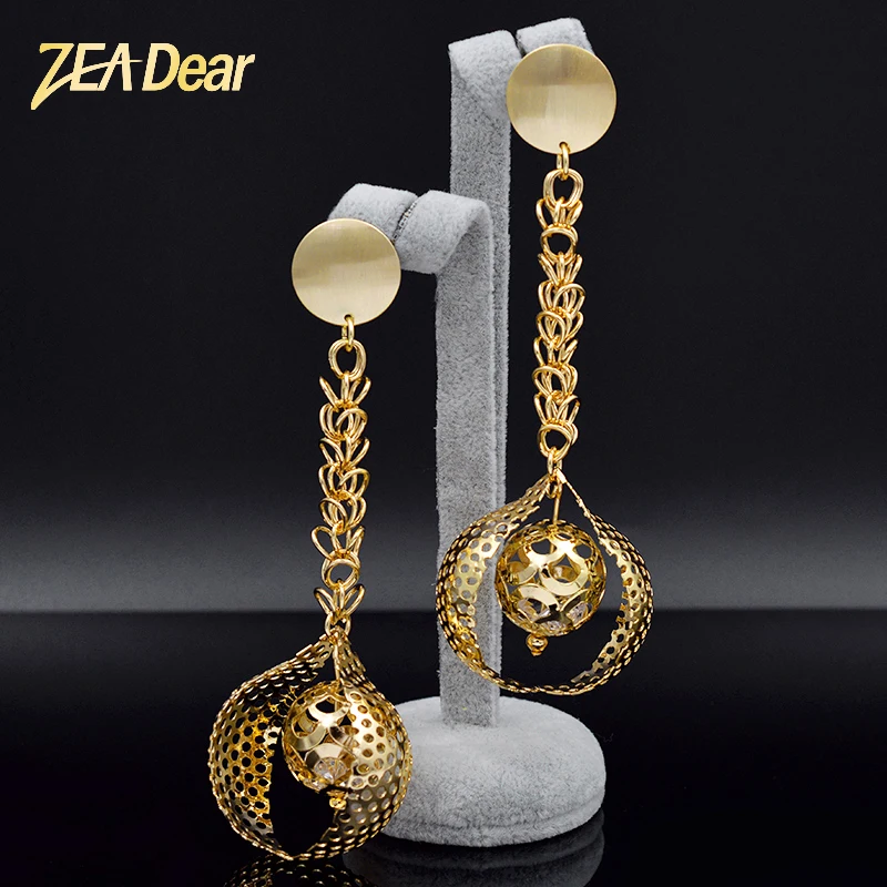 Женские длинные висячие серьги ZEA Dear большие геометрические для вечеринки
