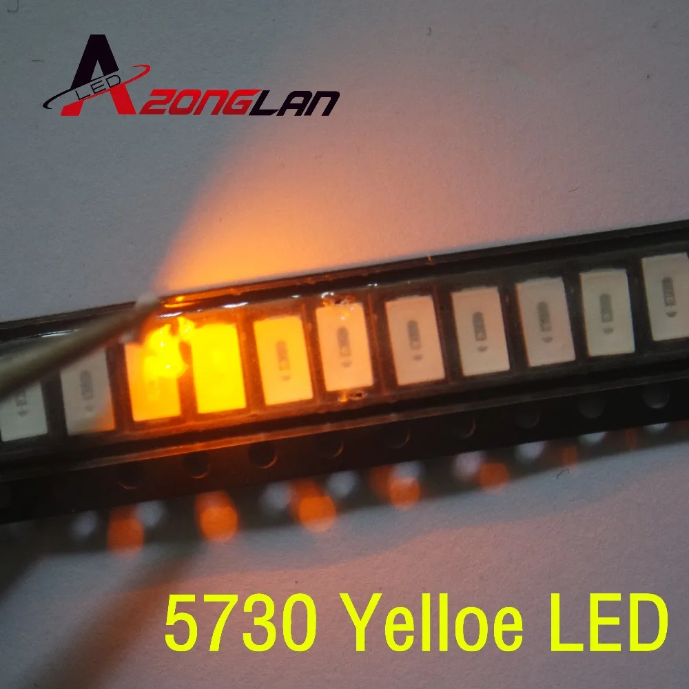 100 шт 5630/5730 SMD/SMT Желтый SMD 5730 светодиодный с креплением на любой поверхности желтый