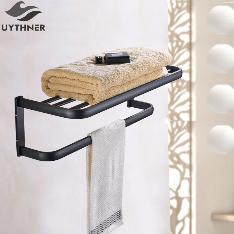 Uythner Роскошная двойная вешалка для полотенец в ванную комнату держатель