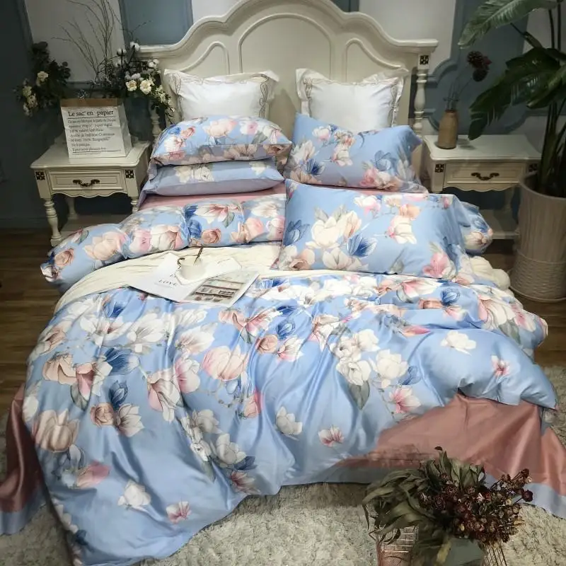 Египетский хлопок queen King size постельные принадлежности из шелка комплект роскошная простыня комплект резиновый простынь пододеяльник ropa de cama linge de lit