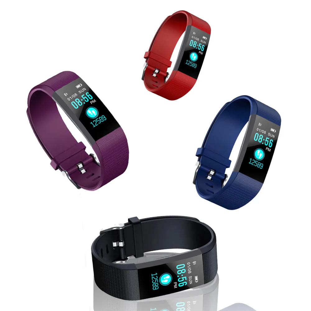Новый 115 плюс цветной экран умный Браслет пульсометр кровяное давление Группа