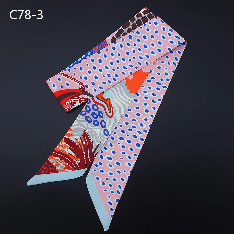

Seabed World Tortoise Fish Dot Print Small Silk Scarf For Bags Ribbons Womens Fashion Head Scarf Luxury Brand Small Long Scarves