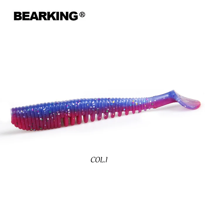 BEARKING Awaruna 110mm 8g 4 шт./пакет искусственная Мягкая наживка рыболовные приманки червячной силиконовые бас щука приманки Minnow Swimbait крючковый лов Пластик приманки - Цвет: COL.I