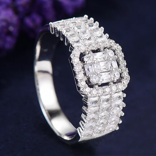 H069C Silver GODKI Monaco дизайнерское роскошное массивное штабелируемое кольцо для женщин Свадебные с кубическим Цирконом обручальные Дубай панк Свадебные кольца на два пальца - Цвет основного камня: H069C Silver