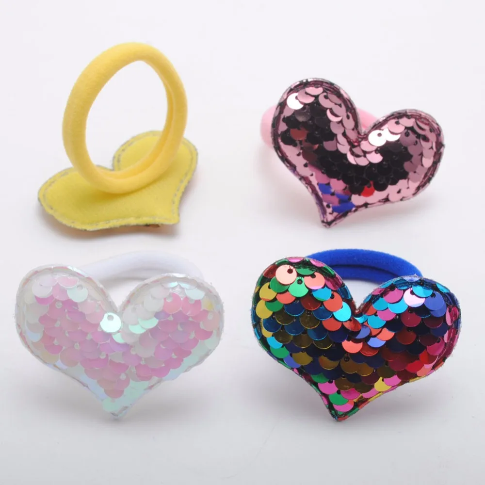 2 шт. Детские резинки для волос в виде сердца|Аксессуары девочек| |