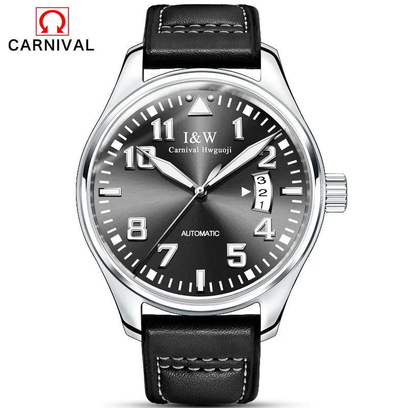 Новинка 2017 мужские Модные автоматические механические часы CARNIVAL роскошные