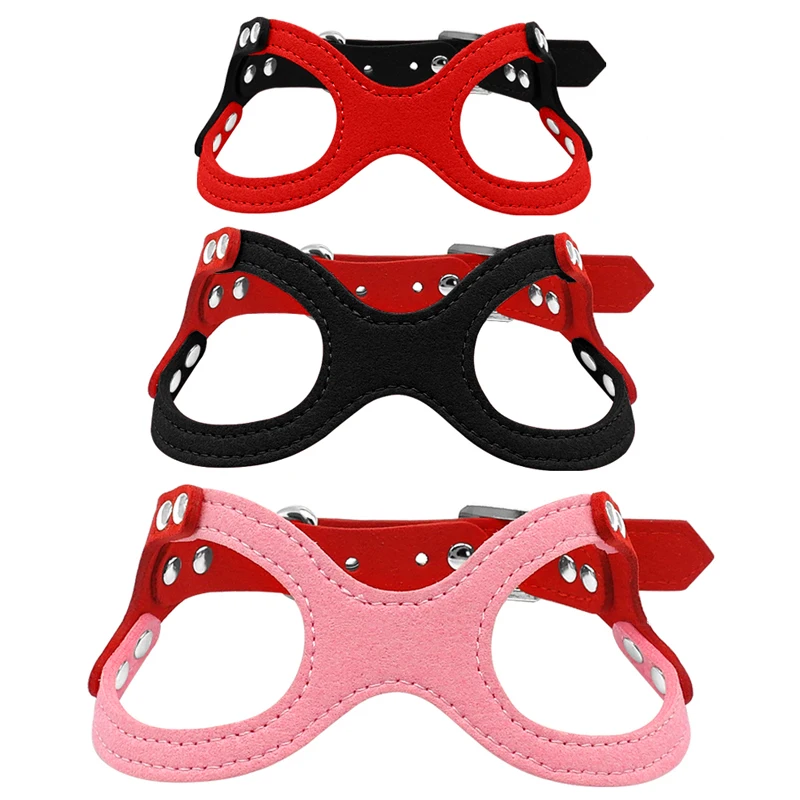 Мягкая замша кожа собака мелких пород жгут Регулируемые очки Стиль сбруя жилет