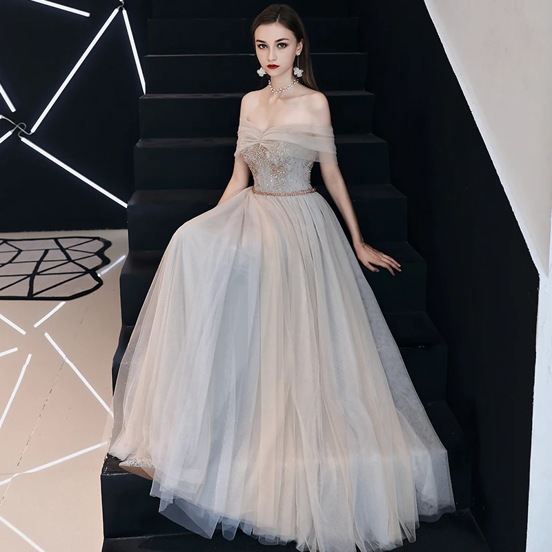 FADISTEE Новое поступление вечернее платье Vestido de Festa соблазнительное Тюлевое ТРАПЕЦИЕВИДНОЕ Хрустальное платье для выпускного вечера Простой стиль