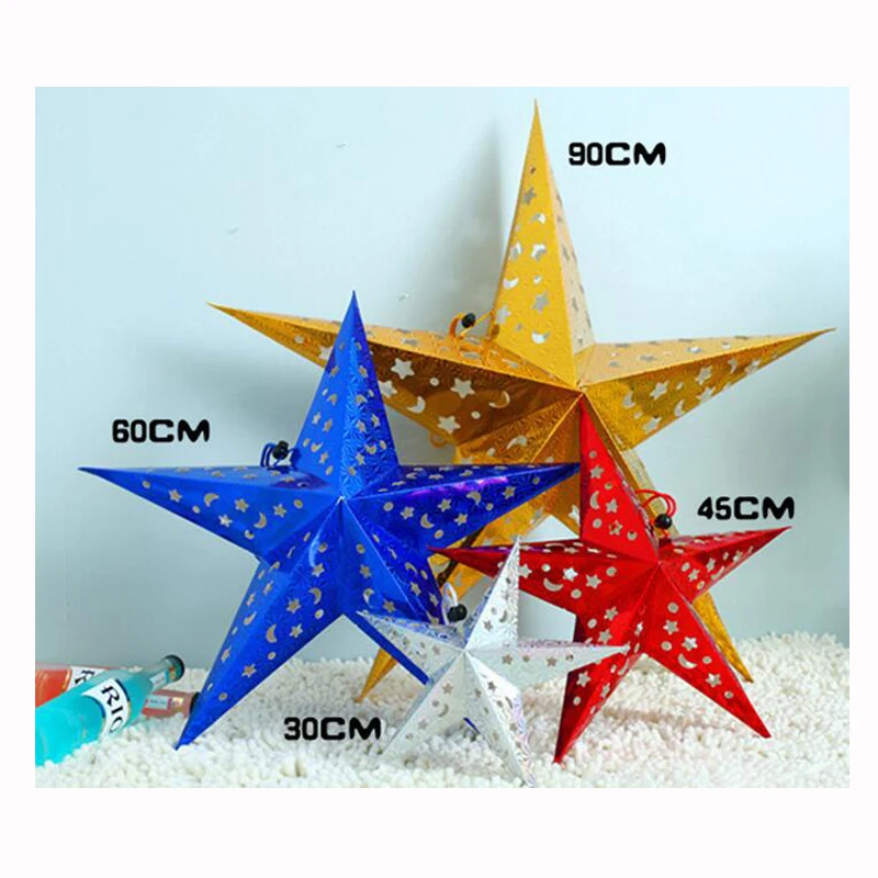 Хэллоуин украшение звезда свет 3 размера праздник день рождения Картон Складная