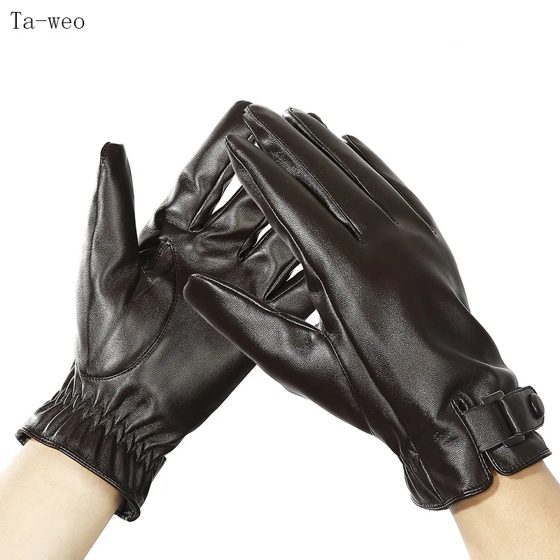 

Ta-weo Unisex Winter Outdoor Anti-slip Sports Motorcycle Bicycle Riding Gloves, Windproof Waterproof Faux Leather Gloves