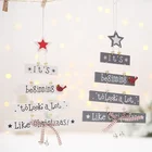 Рождественские украшения, подвесные украшения в форме елки, изделия ручной работы из дерева, Набор подвесок для дерева, сезонный декор, рождественский подарок