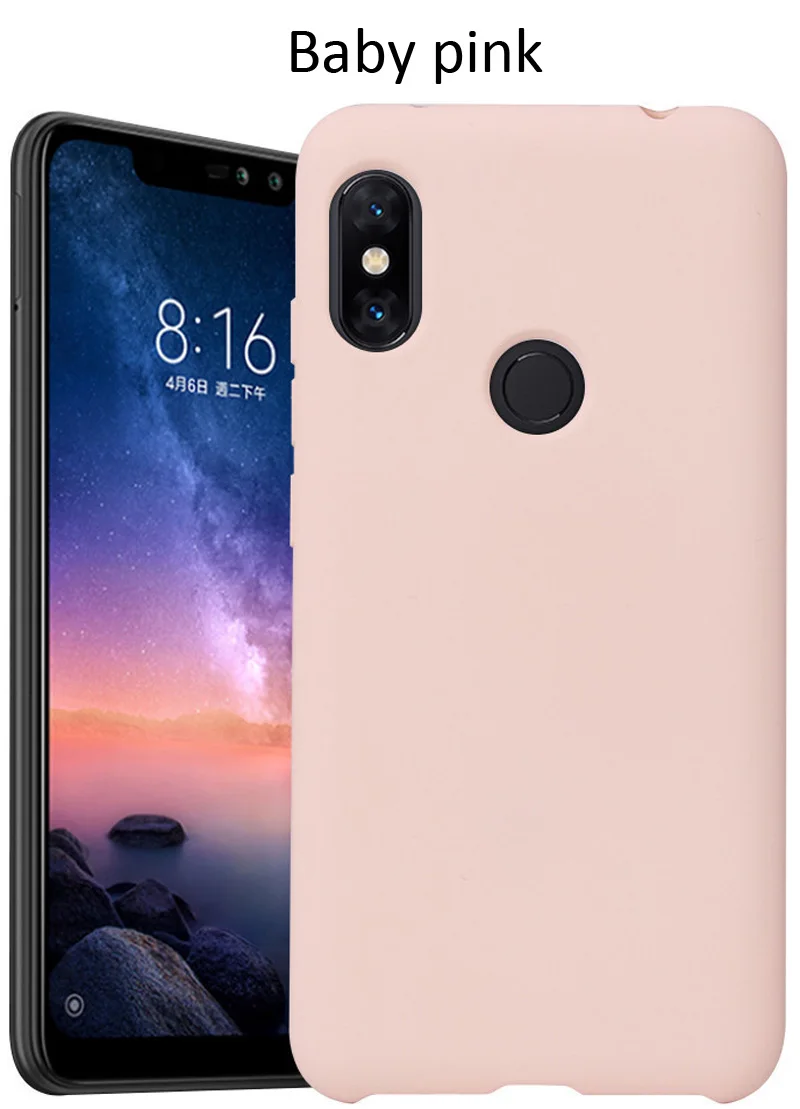 Жидкий силиконовый чехол для Xiao mi 8 mi 8 Pro mi A2 Lite Red mi Note 7 6 5 Pro мягкий гелевый резиновый чехол высокого качества - Цвет: Baby pink