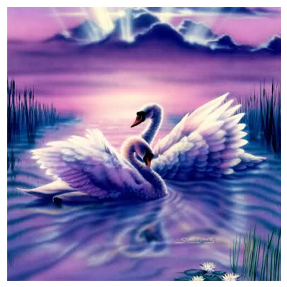 

5d diy diamond painting animal Swan cross stitch full 3d square rhinestone diamond mosaic embroidery home decoration landscape