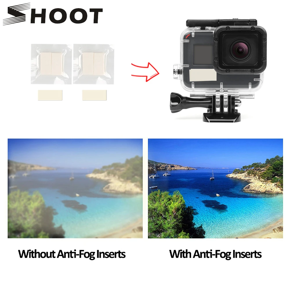 Съемка 12 шт . противотуманные вставки для GoPro Hero 8 7 6 5 Black 4 Sjcam Xiao Yi 4K экшн камера