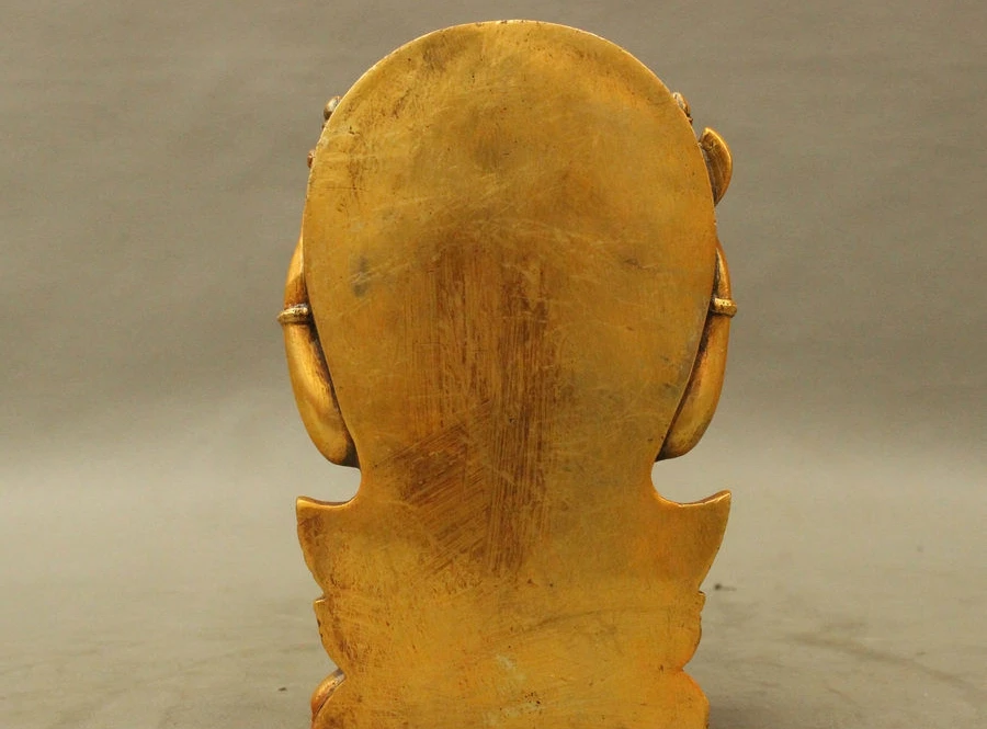 Бесплатная доставка тибетская бронзовая позолота Ганапати Ганеш Властелин слон