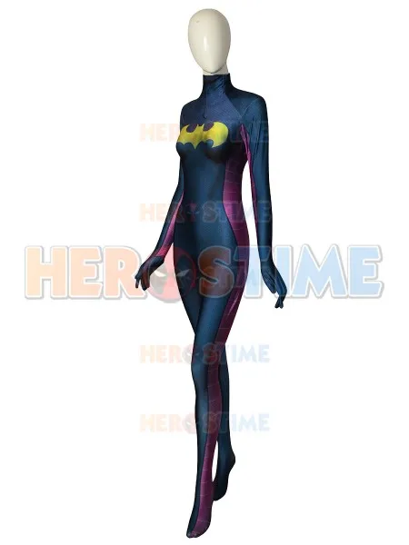 Костюм Batgirl из спандекса с 3D принтом костюм Zentai без маски супергероя для