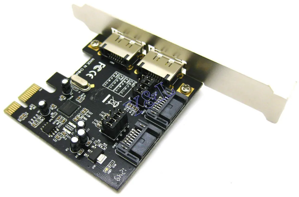 2 Порта SATA 3.0 и Порт eSATA e-SATA Serial ATA для PCI-E PCI Express Card Адаптер Конвертер 6.0 Гбит