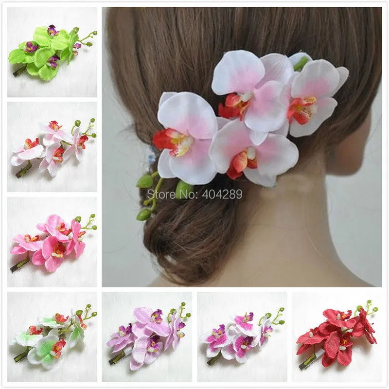 Orchid Flower Hair Clip,hawaiian Bridal Wedding Hair Accessories,u Pick Color,free Shipping