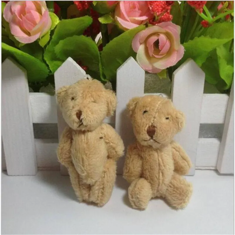 10 шт./лот 6 см плюшевый мини медведь длинная шерсть маленький мягкие животные