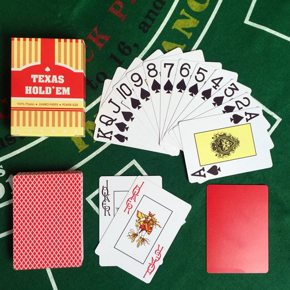 K8356 Горячая 100 компл./лот оптом Техасский Hold'em пластиковые игральные карты водонепроницаемые атласные для покера карты; настольные игры 2,48*3,46 дюймов