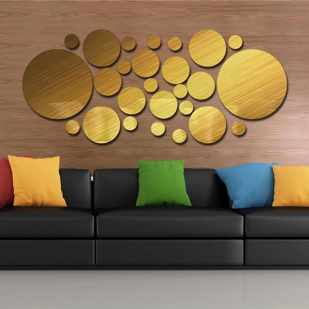 26 шт./компл. Акриловые Настенные зеркальные наклейки в горошек декор для комнаты